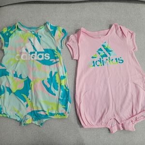 Adidas Baby Girl Short Sleeve Romper - 2 - Pack